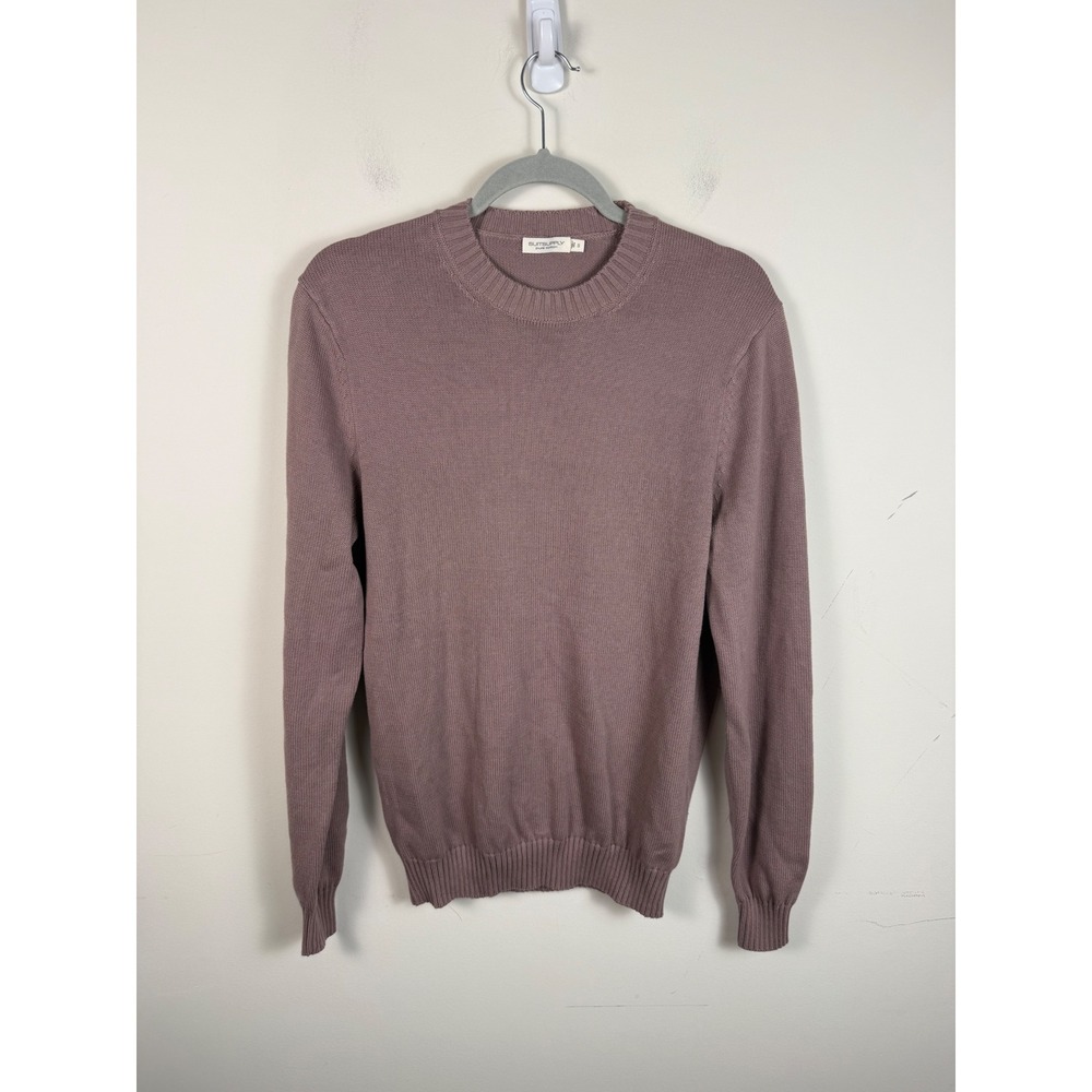 Suitsupply Mens Pure Cotton Crewneck Sweater Dusty Rose Mauve Size S